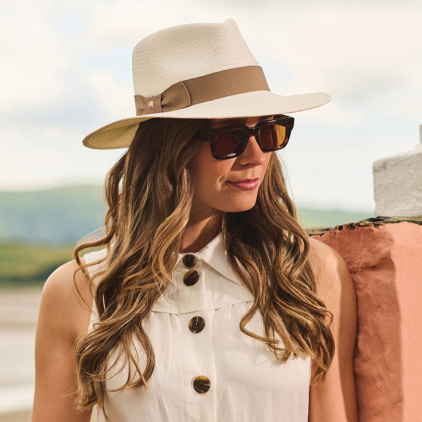 Sombrero fedora Panamá Chatsworth de Failsworth - Decolorado-Gris Topo