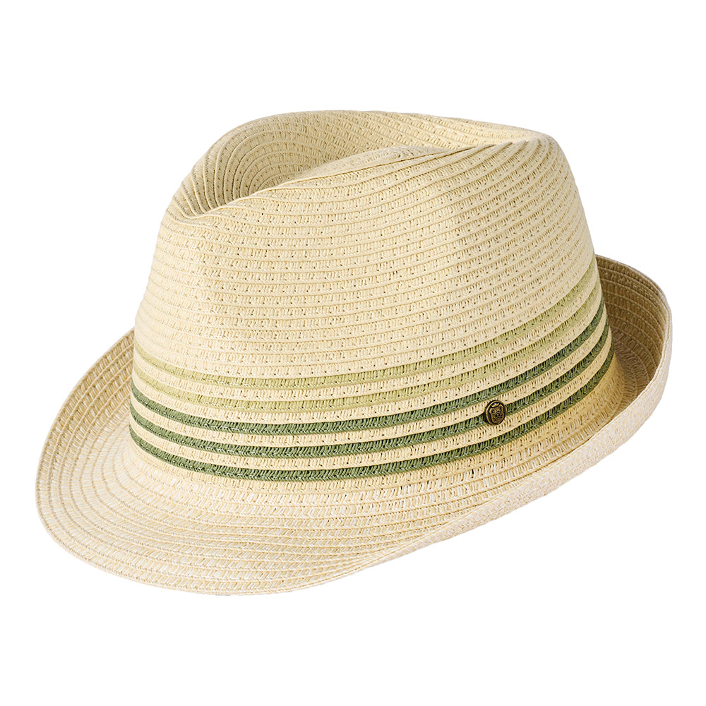 Sombrero Trilby Lucca de paja toyo de Failsworth - Natural-Verde