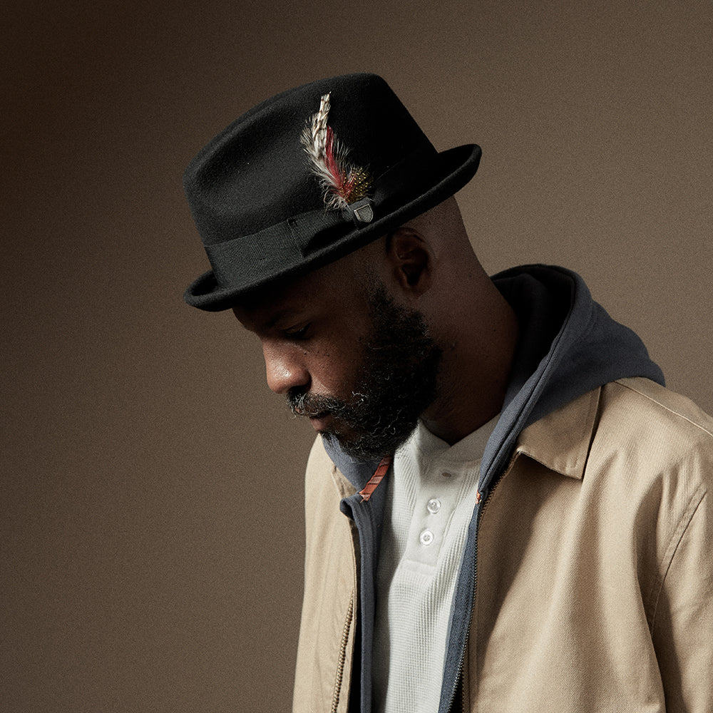 Sombrero Trilby Gain de fieltro de lana de Brixton - Negro