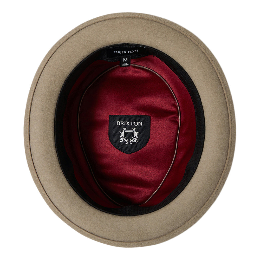 Sombrero Pork Pie Stout de fieltro de lana de Brixton - Arena-Arena Oscuro