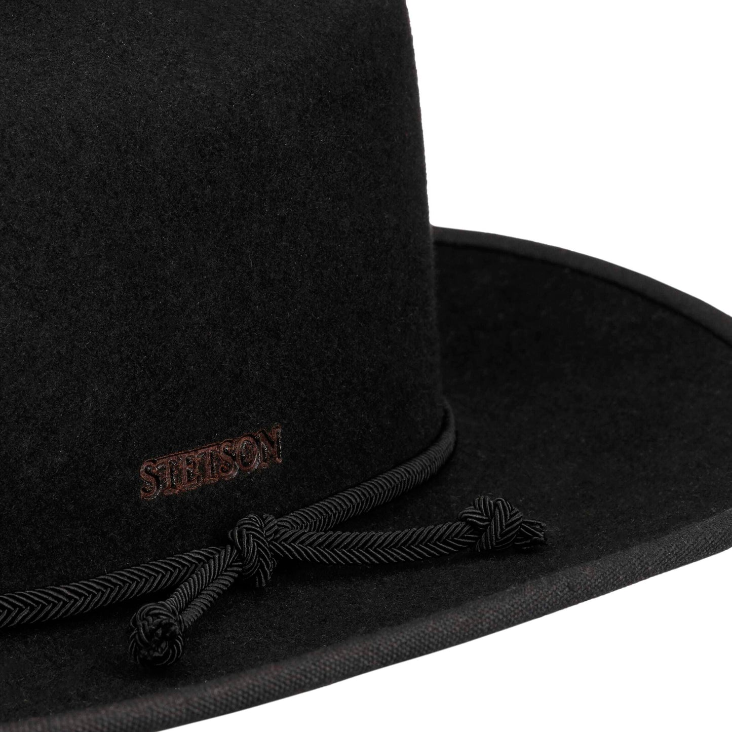 Sombrero Cowboy Plains resistente al agua de fieltro de lana de Stetson - Negro