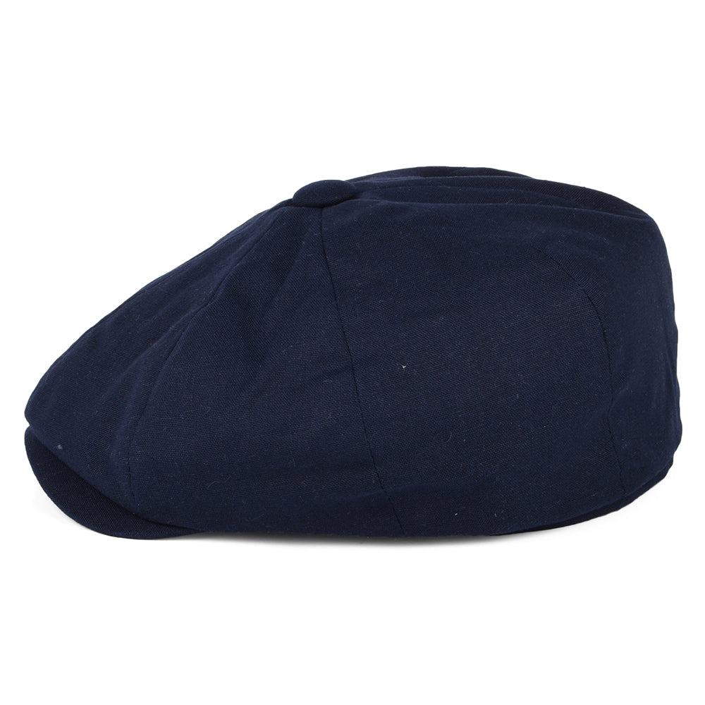 Gorra Newsboy 8 Piece de algodón y lino de Christys - Azul Marino