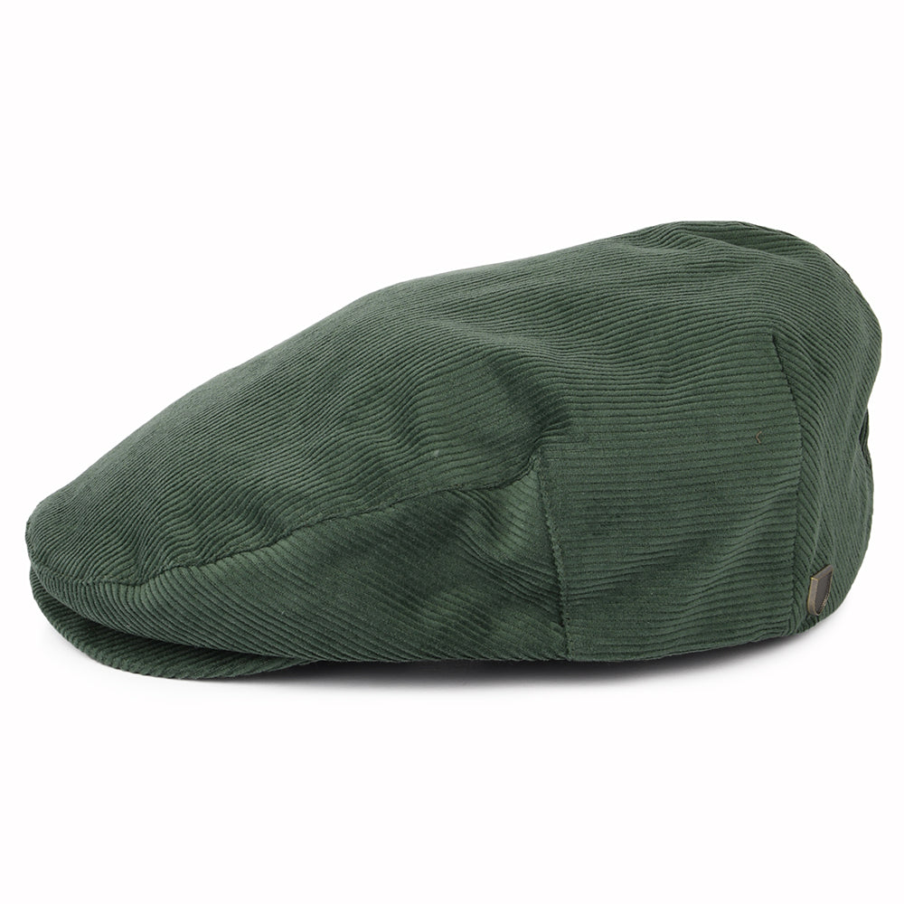 Gorra plana Hooligan de pana de Brixton - Verde Pino