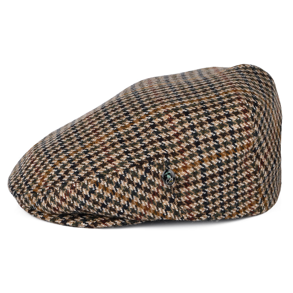 Gorra plana de lana-cachemira pata de gallo II de City Sport - Camel