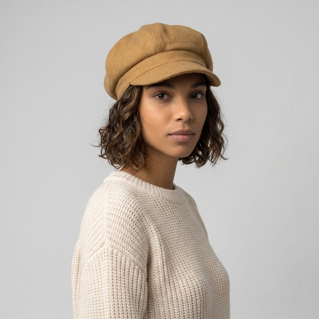 Gorra Baker Boy de mezcla de lana de sur la tête - Camel