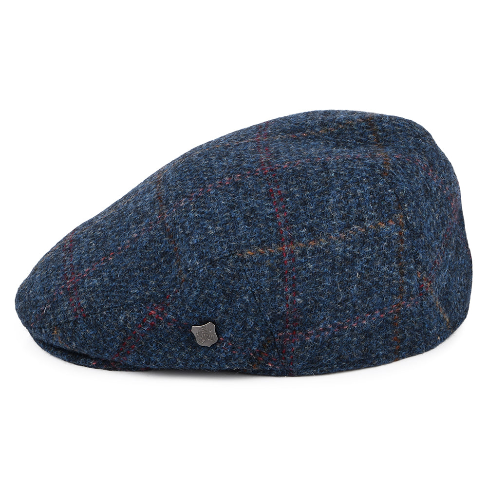Gorra plana Stornoway de HARRIS TWEED a cuadros de Failsworth - Vaquero Multi