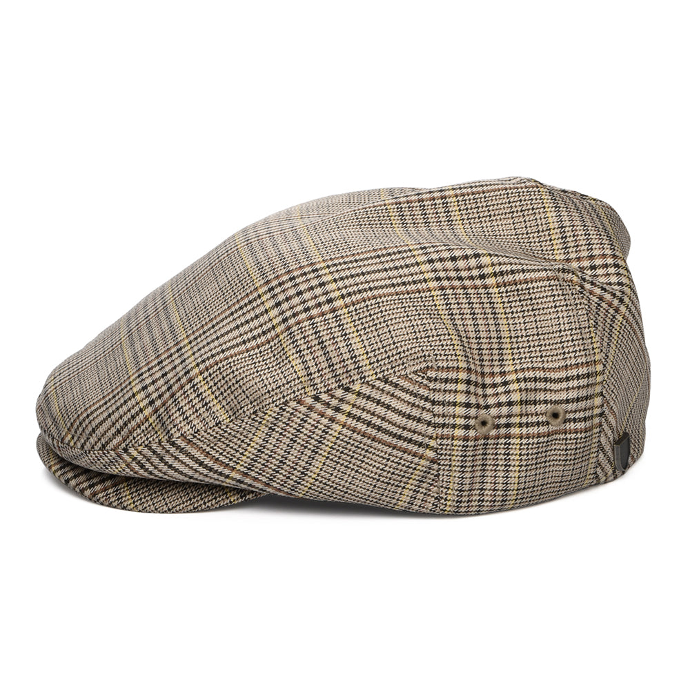 Gorra plana Hooligan ligero pata de gallo de Brixton - Beige Arena-Marrón-Rojo Óxido