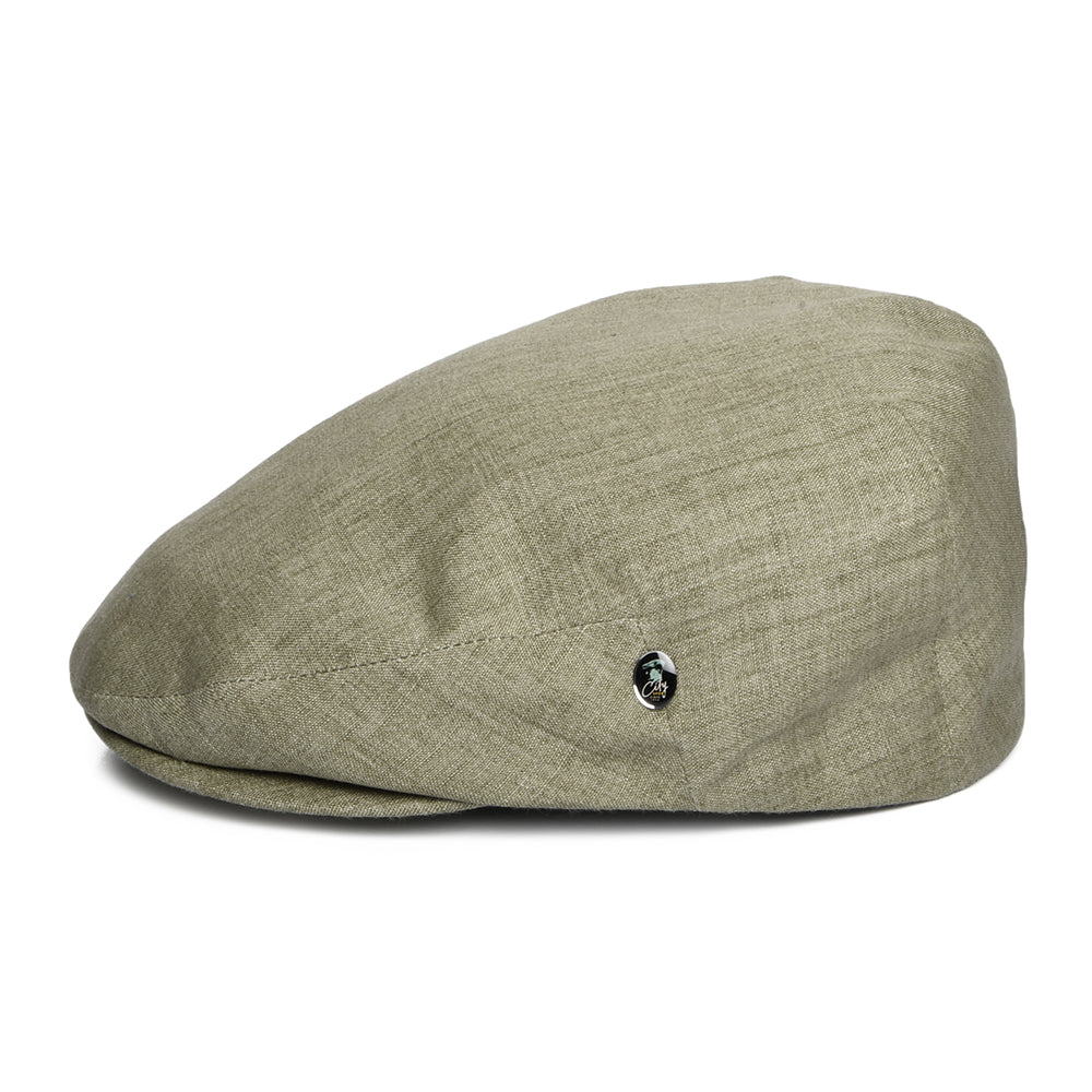 Gorra plana ligero de lino de City Sport - Verde Oliva