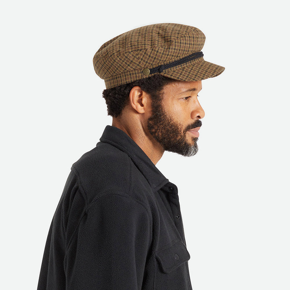 Gorra marinera pata de gallo de Brixton - Caramelo-Negro