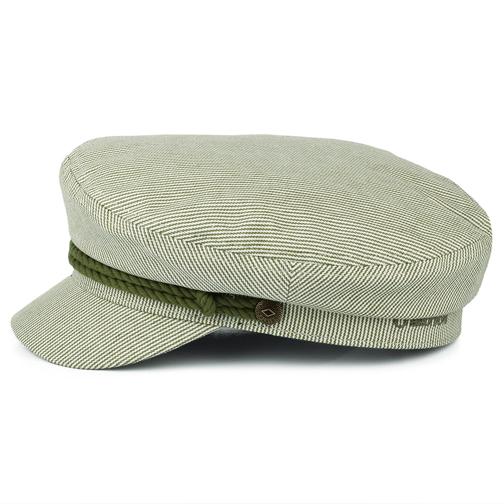 Gorra marinera con franjas de Brixton - Verde Oliva-Crema