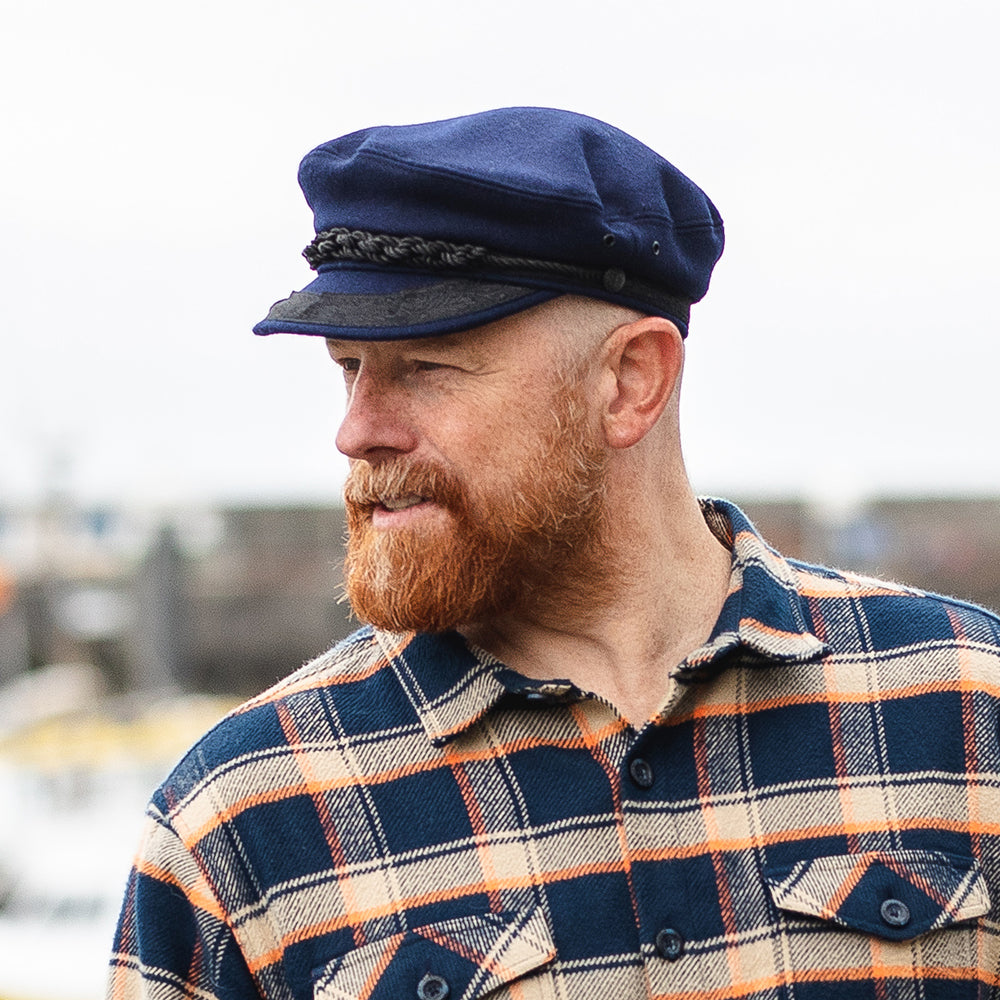 Gorra marinera griega de lana de Jaxon & James - Azul Marino