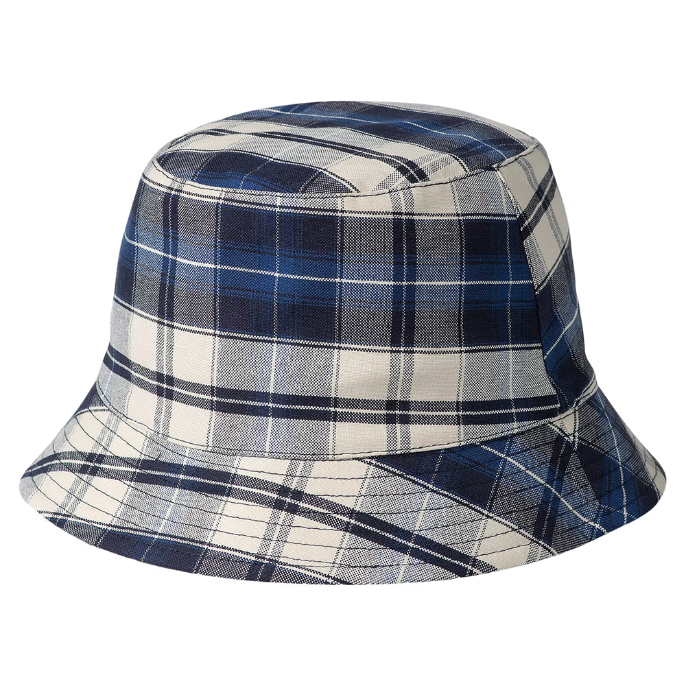 Sombrero de pescador Tarbell de algodón a cuadros de Carhartt WIP - Azul Marino Oscuro-Blanco