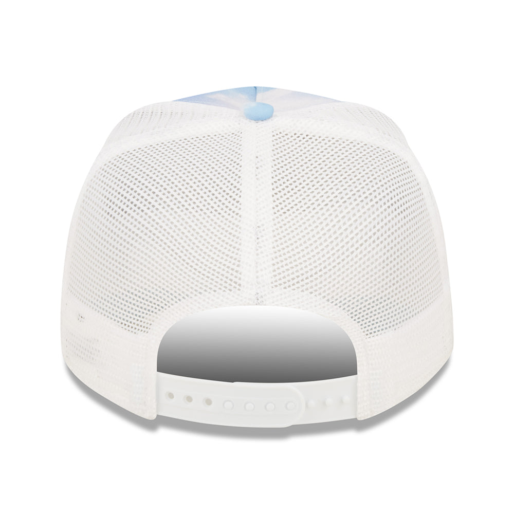 Gorra Trucker A-Frame MLB Cloud AOP L.A. Dodgers de New Era - Azul Claro-Blanco