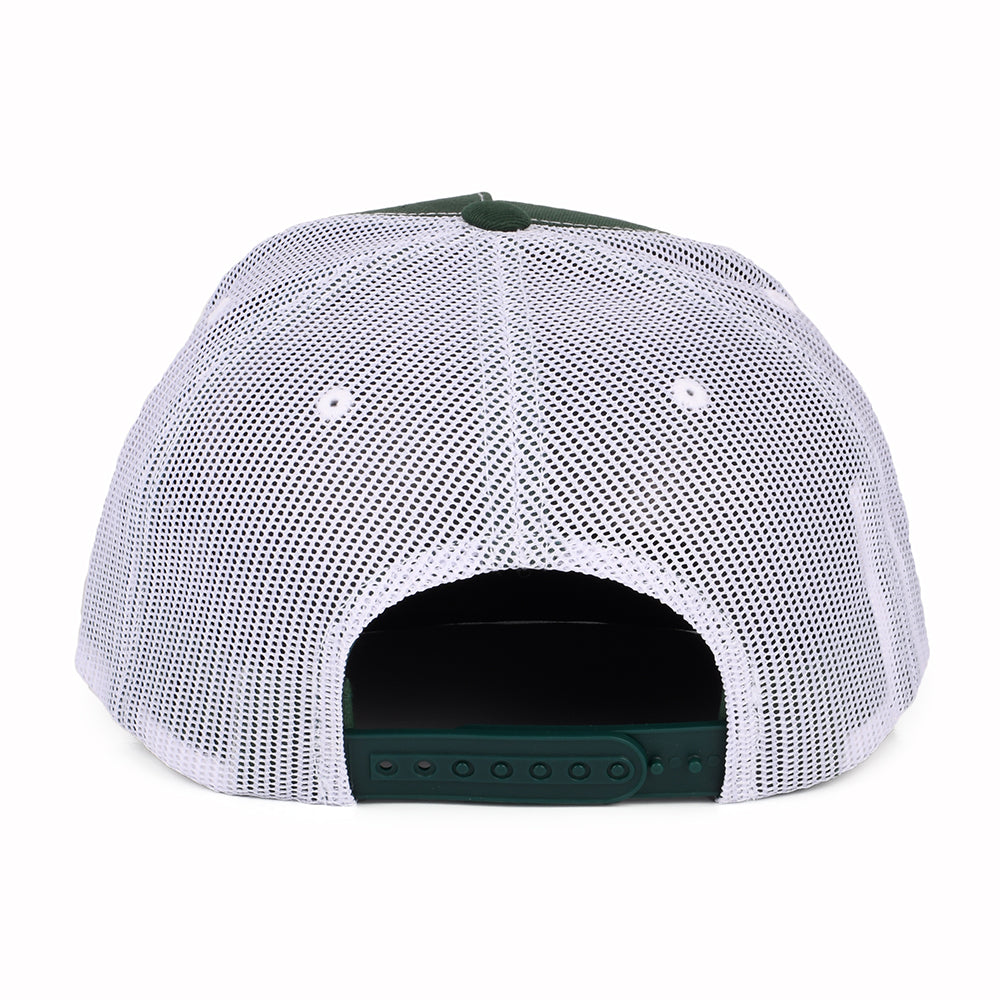 Gorra Trucker Palmer Proper MP de Brixton - Verde-Negro Lavado-Blanco