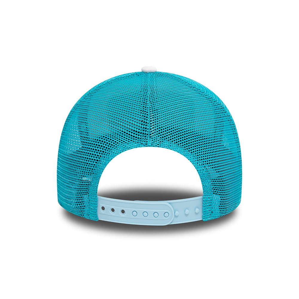 Gorra Trucker A-Frame de New Era - Blanco-Azul Claro