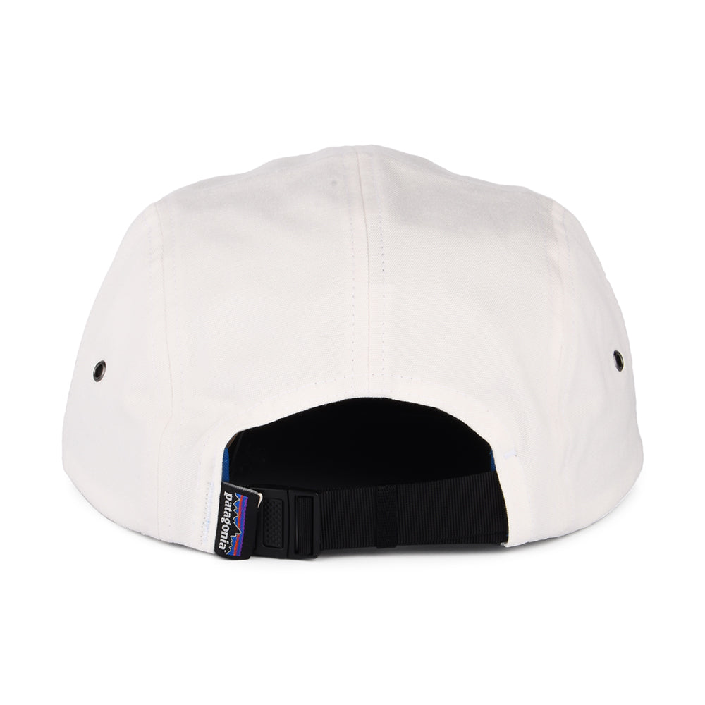 Gorra 5 paneles P-6 Label Maclure de algodón orgánico de Patagonia - Crema-Azul