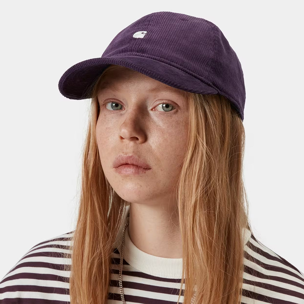 Gorra de béisbol Harlem de pana de Carhartt WIP - Morado-Blanco
