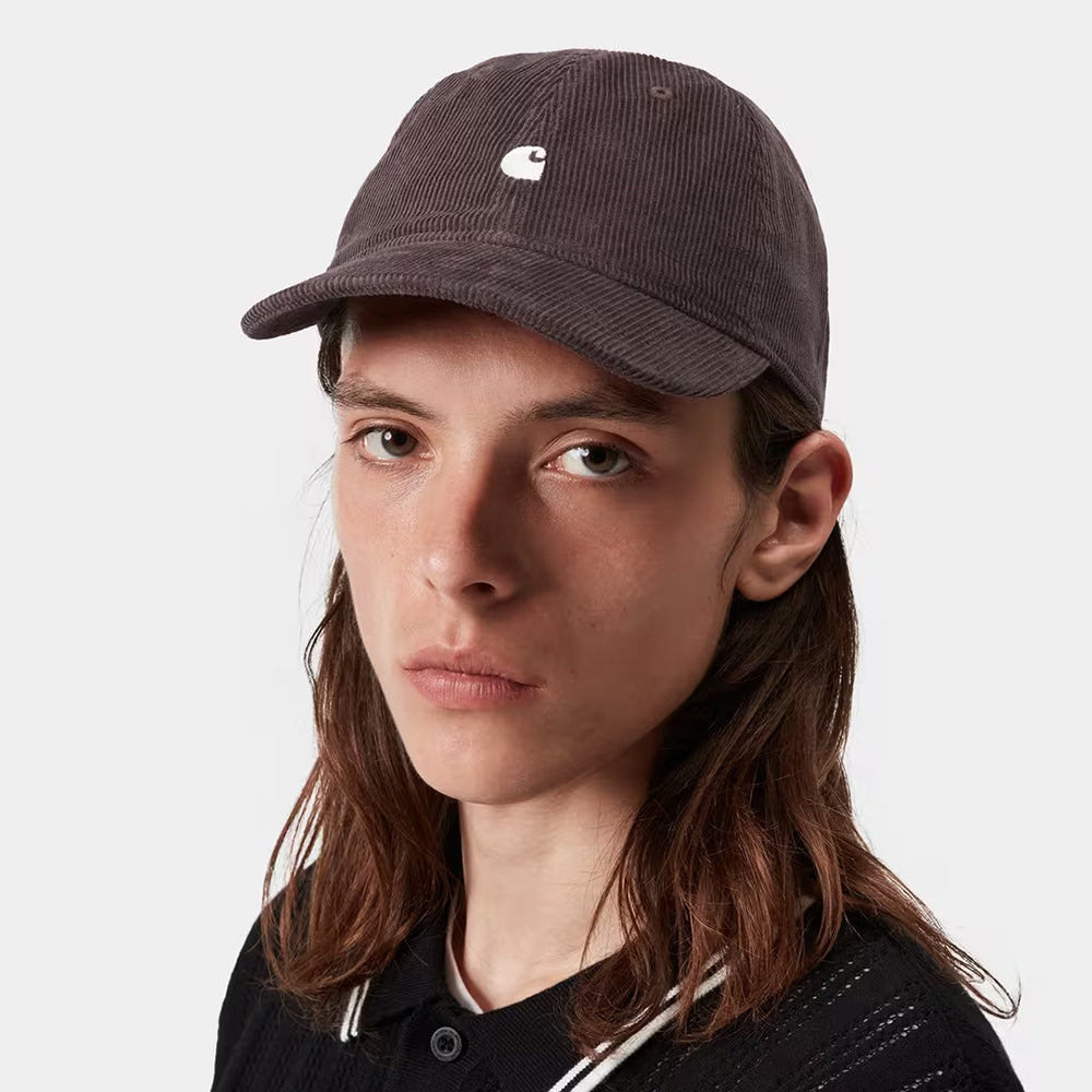 Gorra de béisbol Harlem de pana de Carhartt WIP - Marrón Medio-Blanco