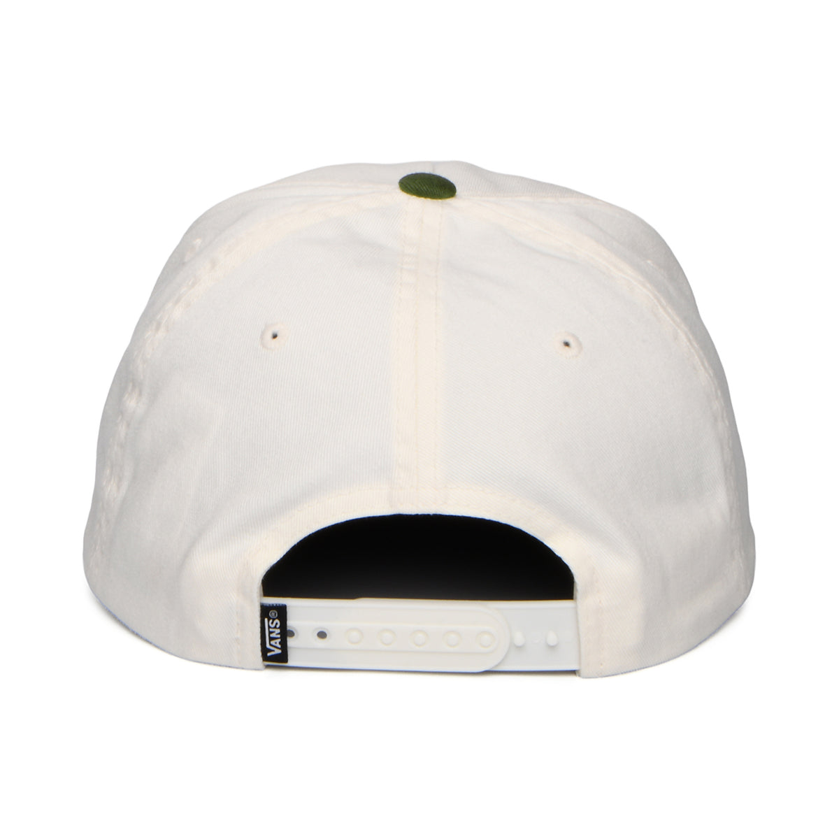 Gorra Snapback Drop V Logo visera curvada de Vans - Blanco Roto-Verde Musgo