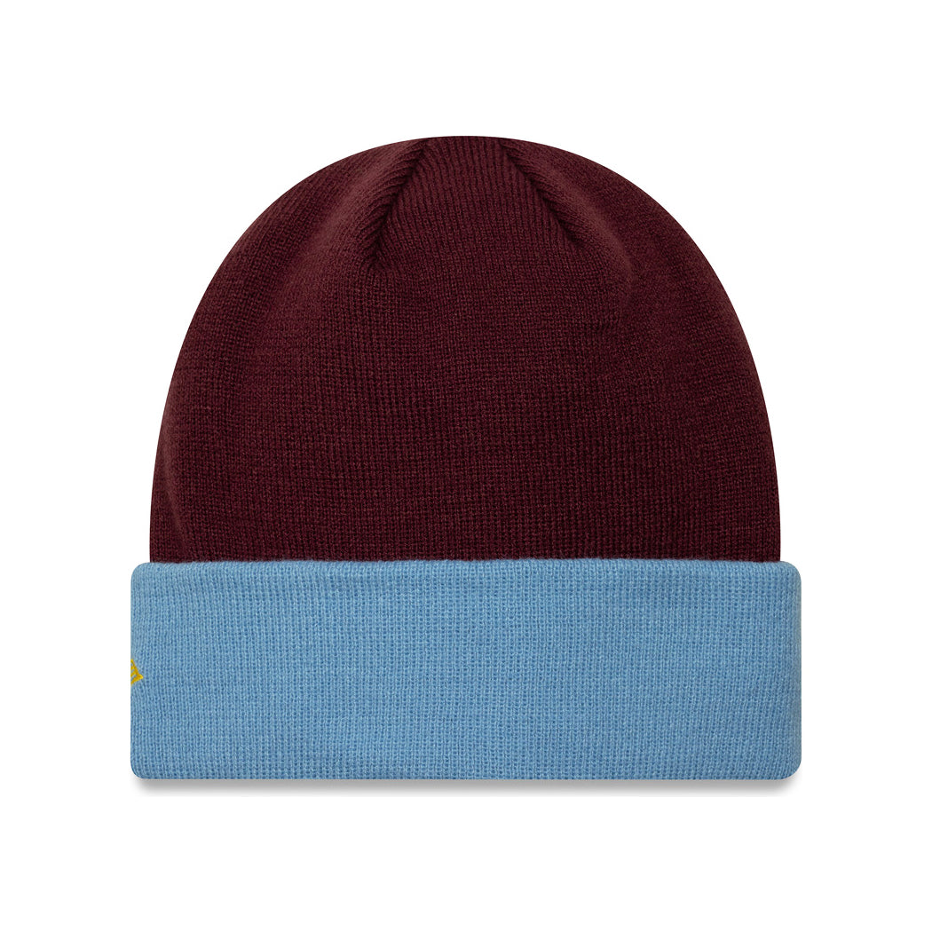 Gorro Beanie Team Cuff Knit Aston Villa FC de New Era - Burdeos-Azul Cielo