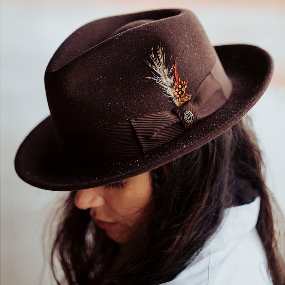 Sombrero Fedora flexible Copa-C de Jaxon & James Marrón al por mayor