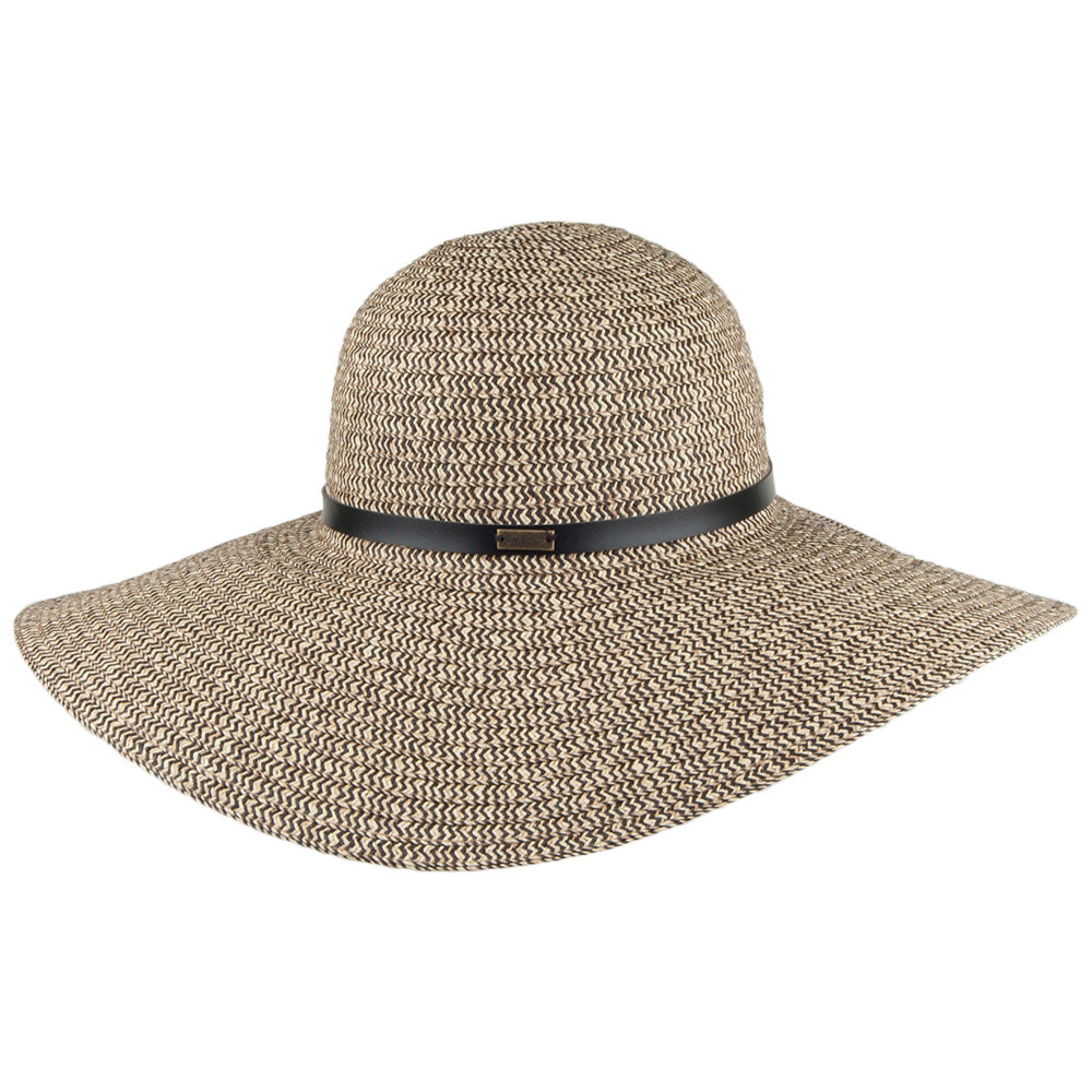 Sombrero playero Ramona de ala ancha de Betmar - Natural-Negro