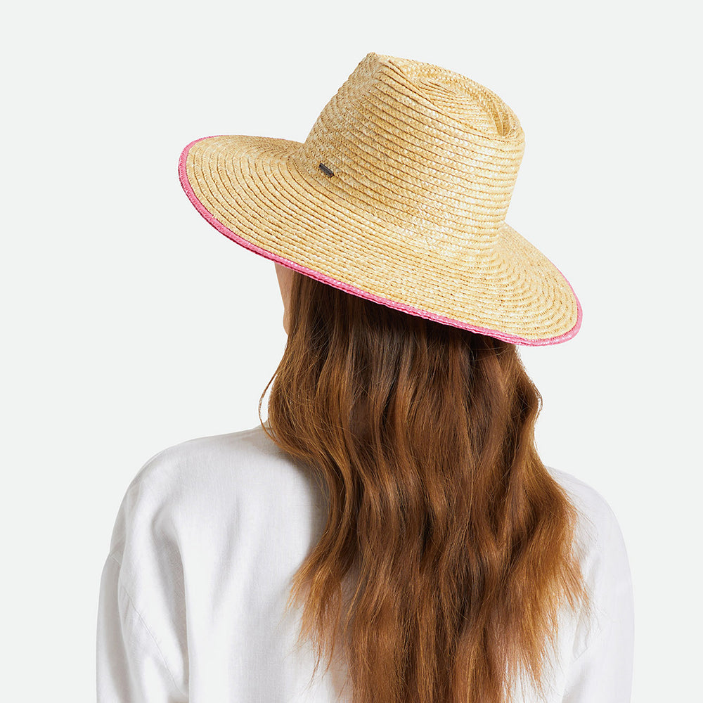 Sombrero de Sol Joanna Festival de paja de Brixton - Natural-Rosa