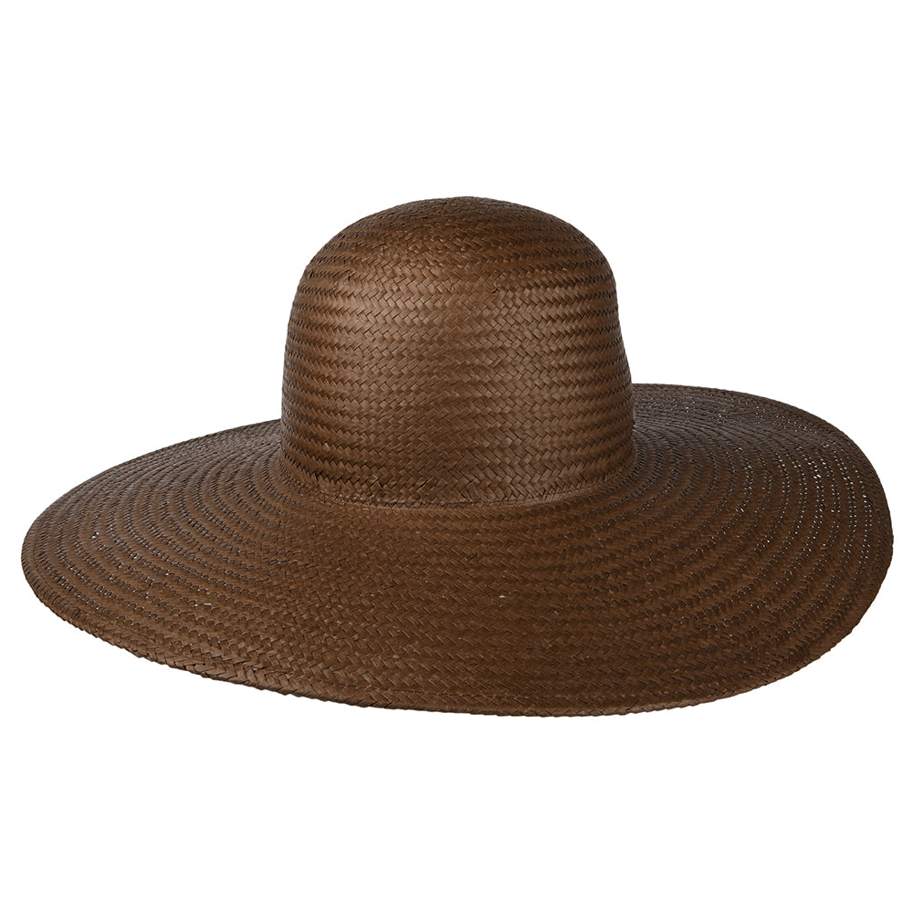 Sombrero de Sol Janae de ala ancha de paja toyo de Brixton - Marrón