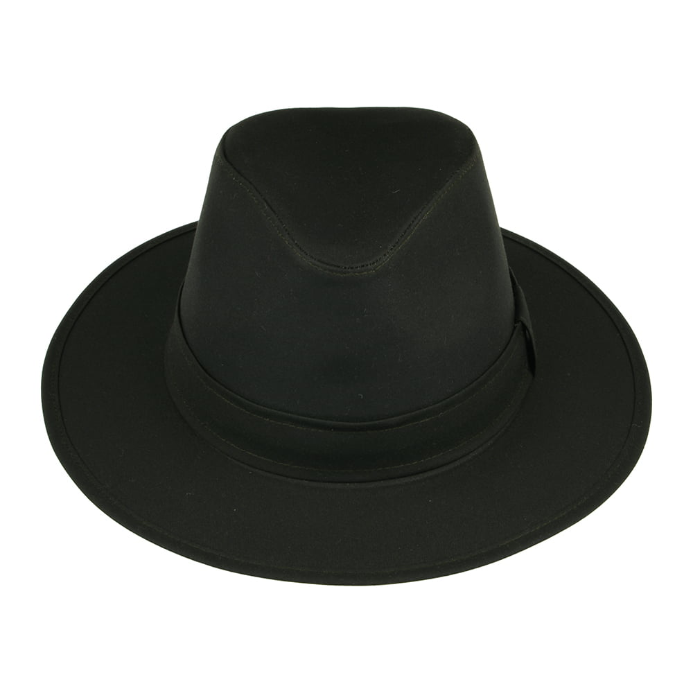 Sombrero Fedora Drifter de algodón encerado de Failsworth - Verde Oliva