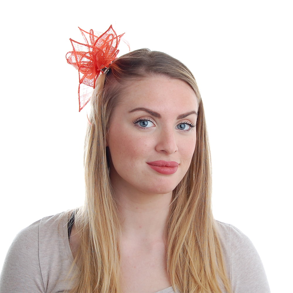 Tocado con flor Wendy Clip-On de Failsworth - Naranja