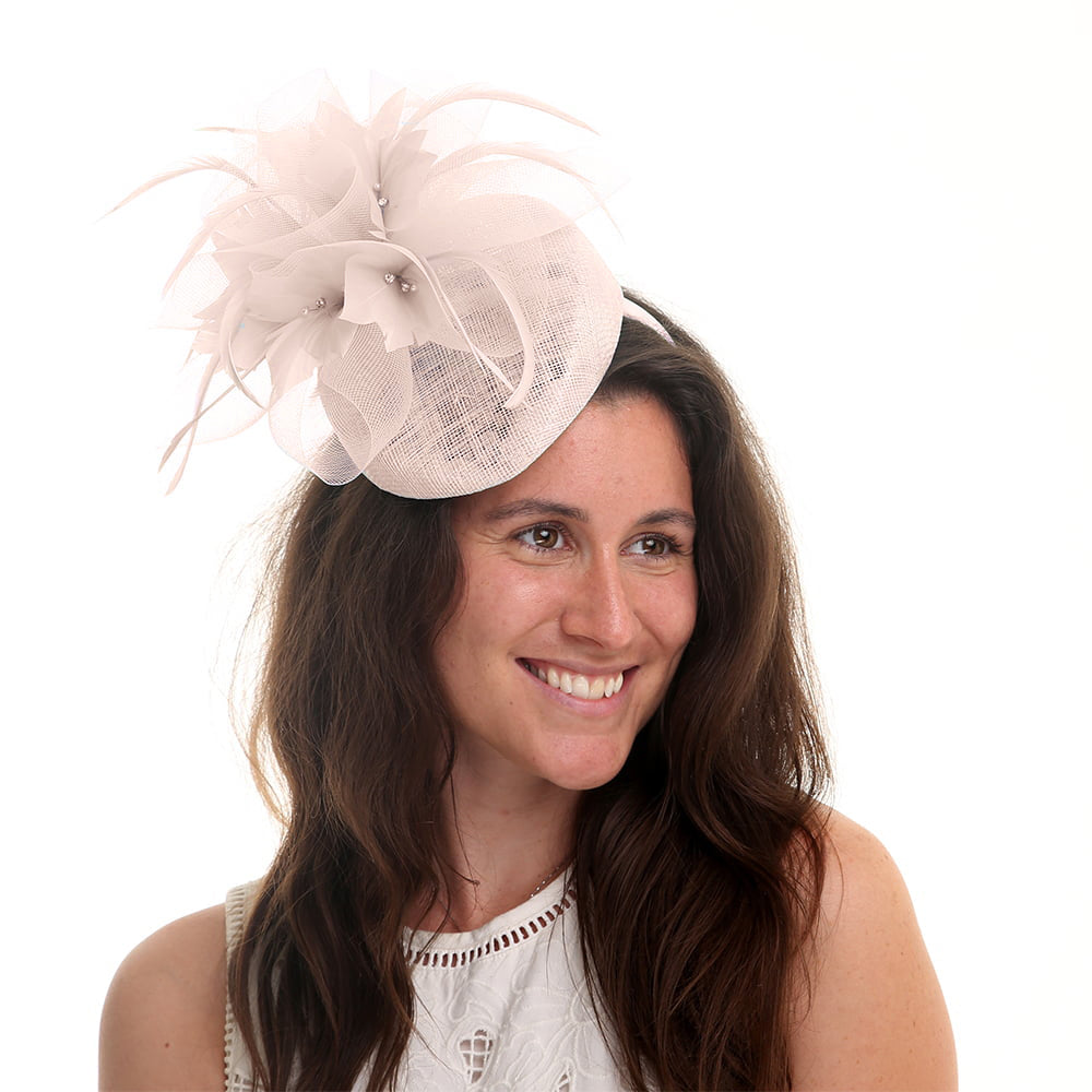 Tocado Pillbox Dahlia de Jane Anne Designs - Rosa Claro
