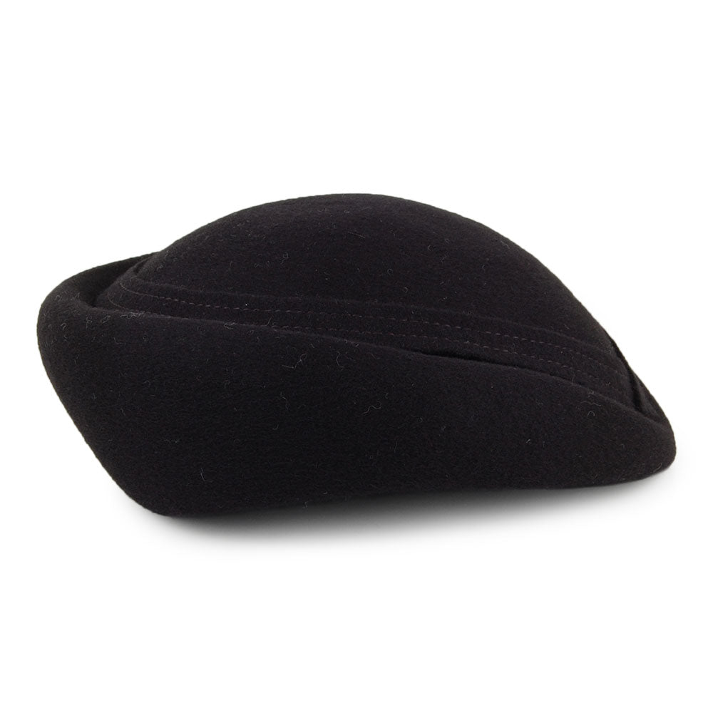 Sombrero Pillbox Maria de lana de Whiteley - Negro