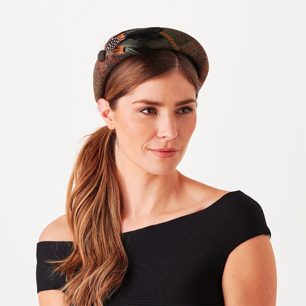 Headband de lana Tela escocesa de Failsworth - Verde-Multi