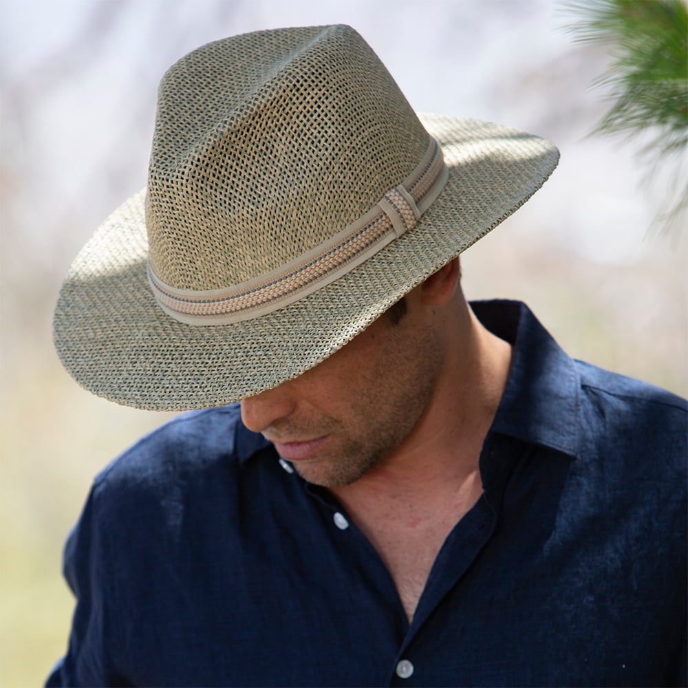 Sombrero Fedora Safari Latitude de toyo Matte de Dorfman Pacific - Natural