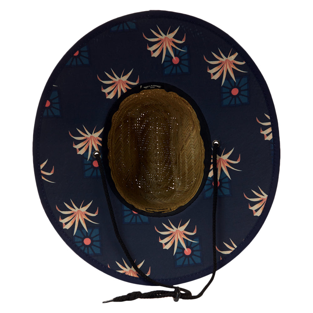 Sombrero de Guardacosta Tides Print de seagrass straw de Billabong - Natural-Azul Marino