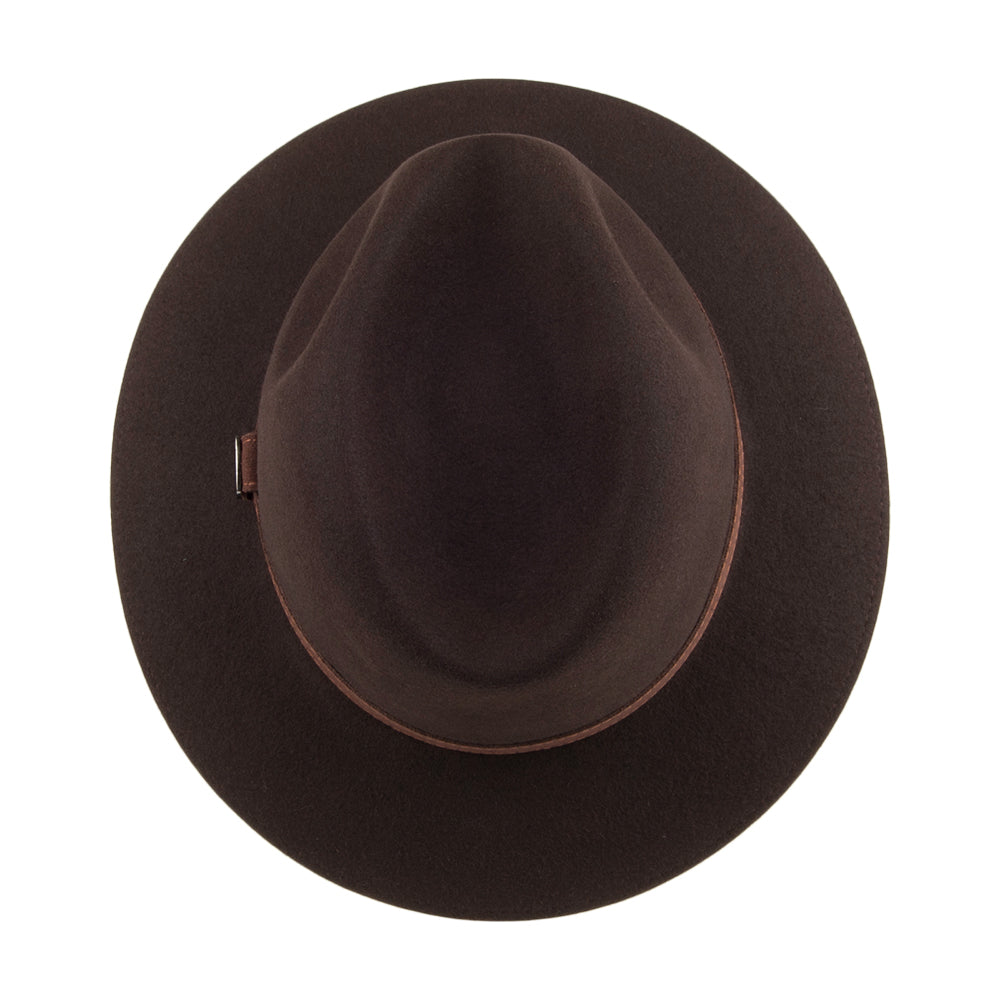Safari Fedora Classic plegable de fieltro de piel de Borsalino - Marrón