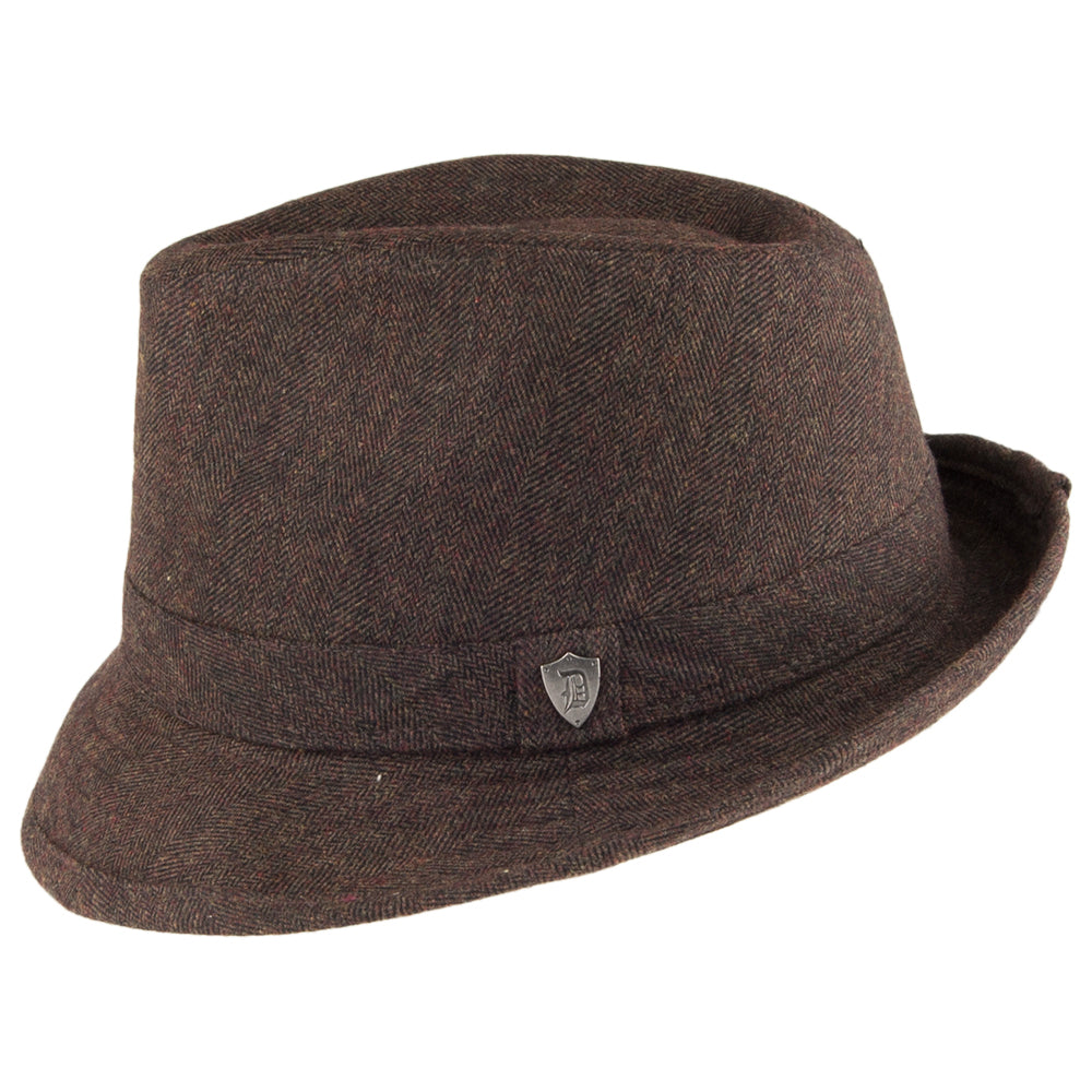 Sombrero Trilby de mezcla de lana de Dorfman Pacific - Marrón