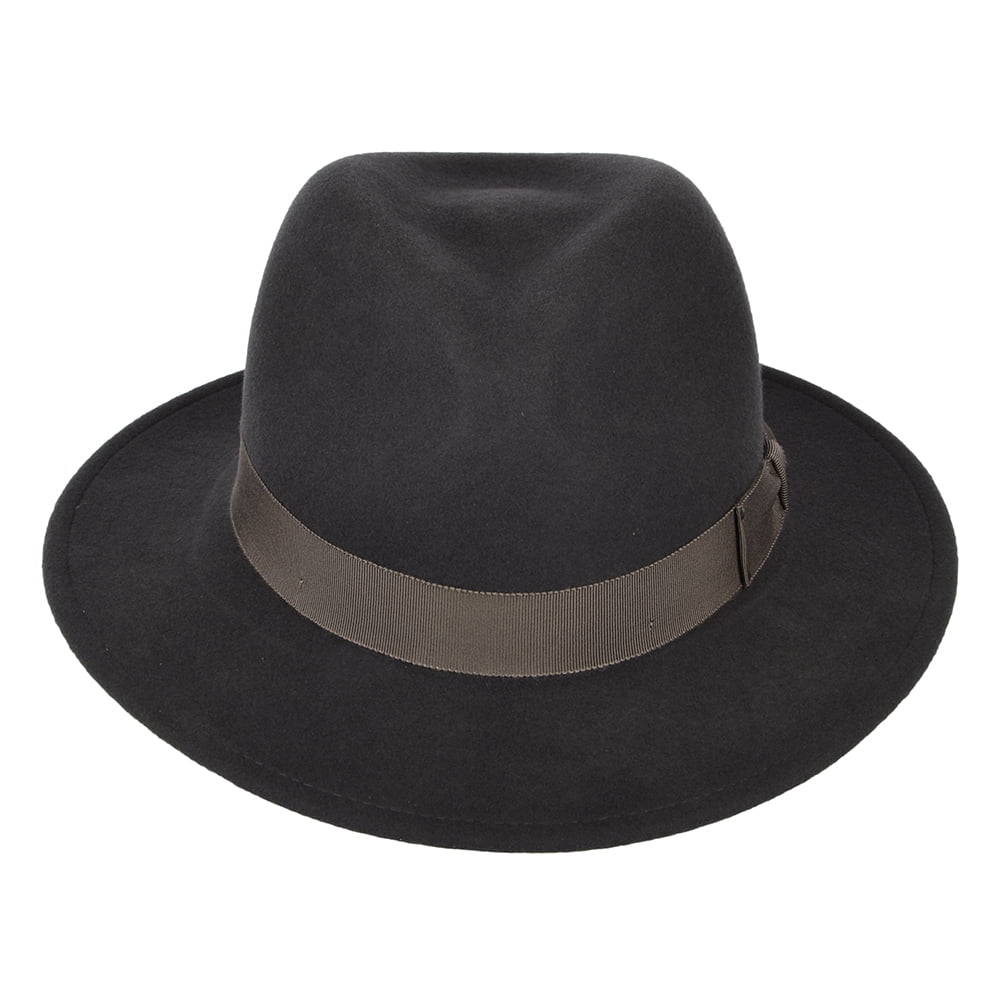 Sombrero Fedora Curtis plegable Repelente de agua de fieltro de lana de Bailey - Gris