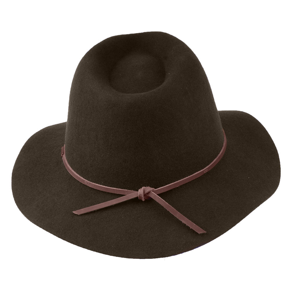 Sombrero Fedora Wesley de fieltro de lana de Brixton - Marrón