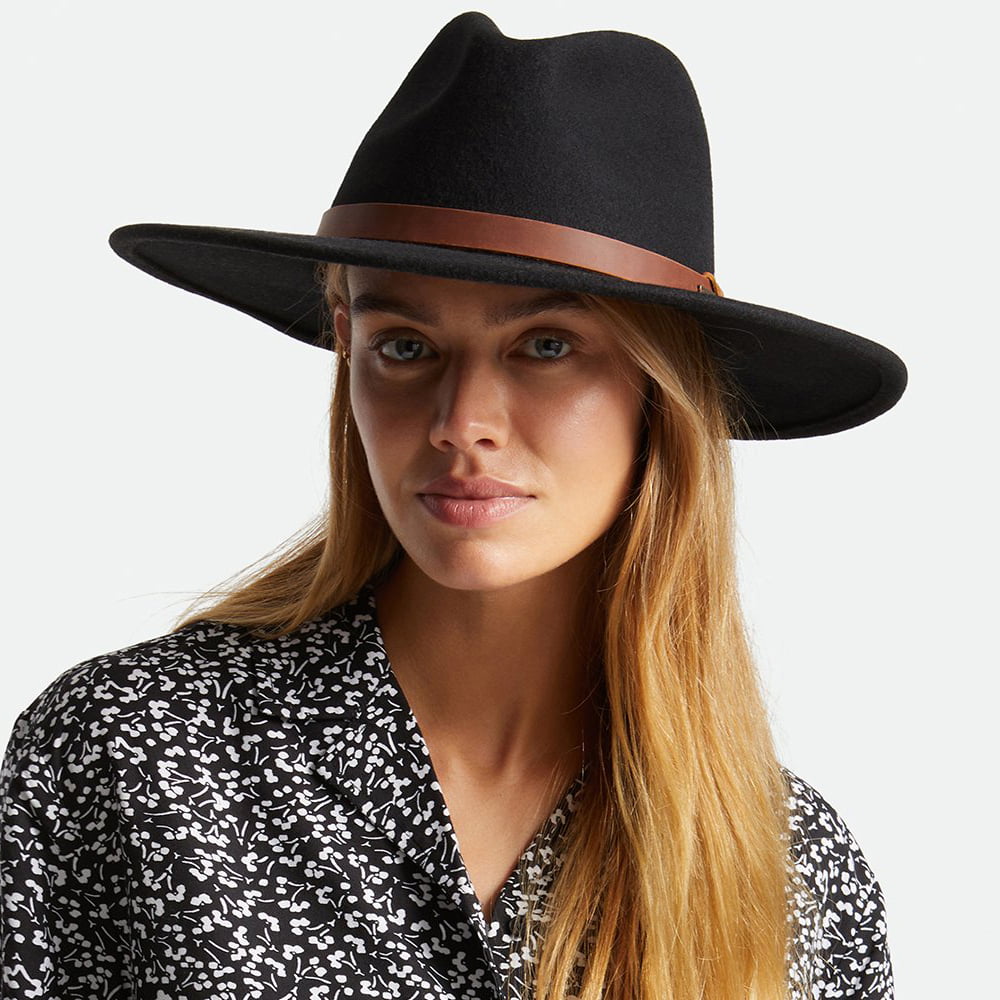 Sombrero Outback Field Proper de fieltro de lana de Brixton - Negro