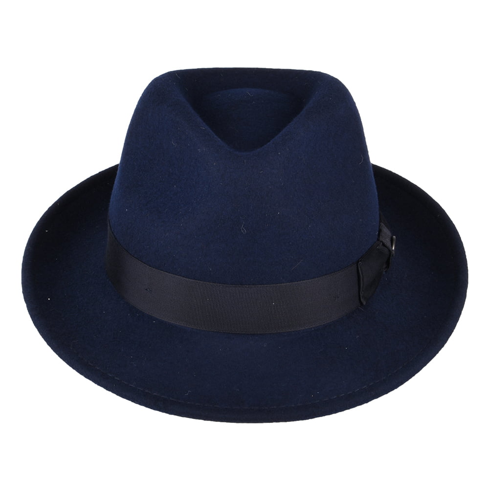 Sombrero Trilby Maglor de fieltro de lana de Bailey - Azul Marino