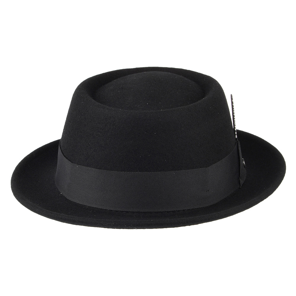Sombrero Pork Pie repelente al agua de fieltro de lana de Stetson - Negro