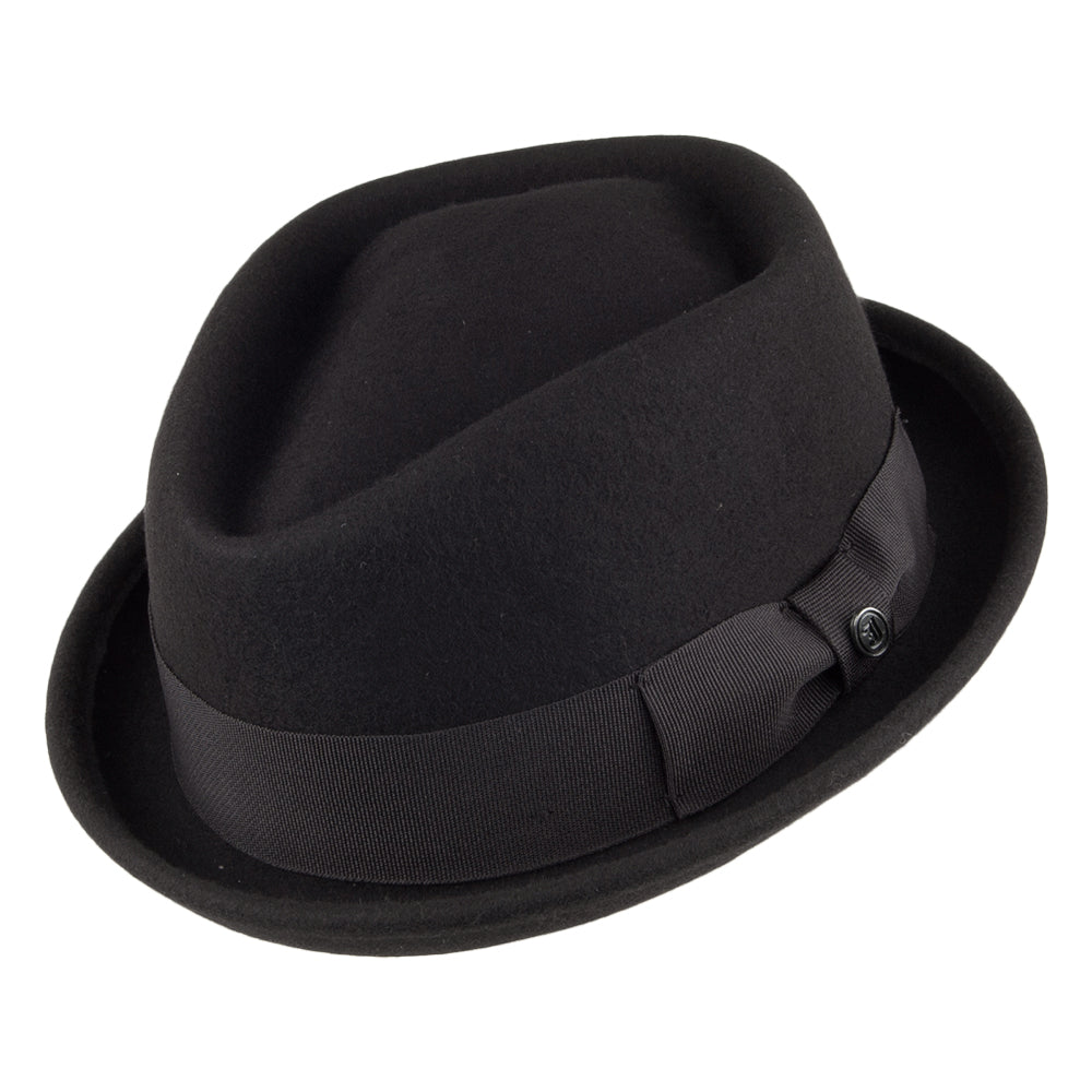 Sombrero Pork Pie flexible Copa Diamante de Jaxon & James - Negro