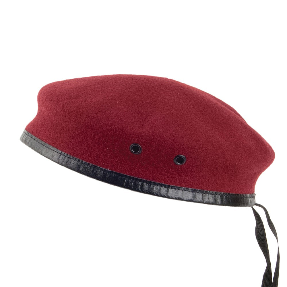 Boina Militar francesa de lana Merino de Laulhère - Rojo
