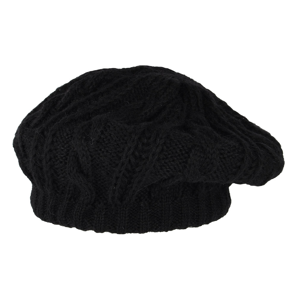 Boina Tejido de cable de Whiteley - Negro