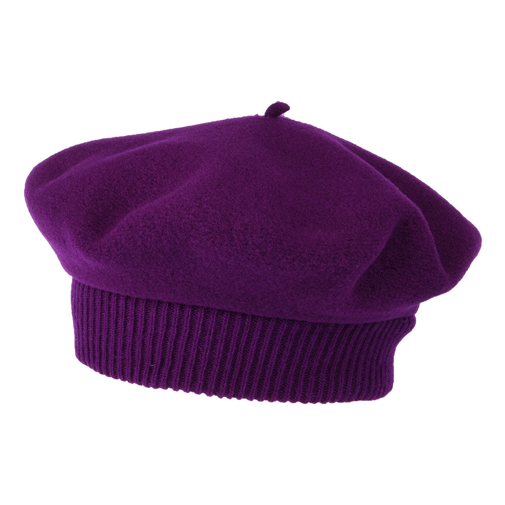 Boina Parisienne de lana merino de Laulhère - Ciruela