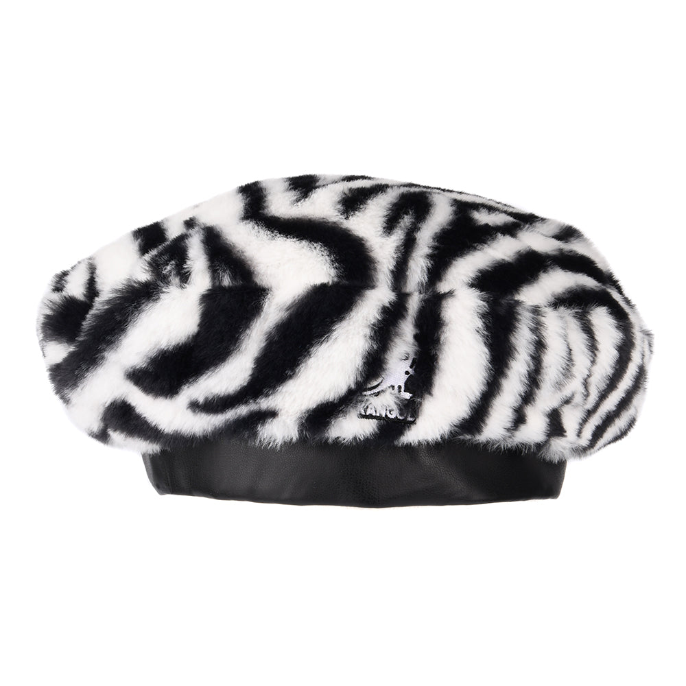 Boina de piel sintética Zebra de Kangol - Negro-Blanco