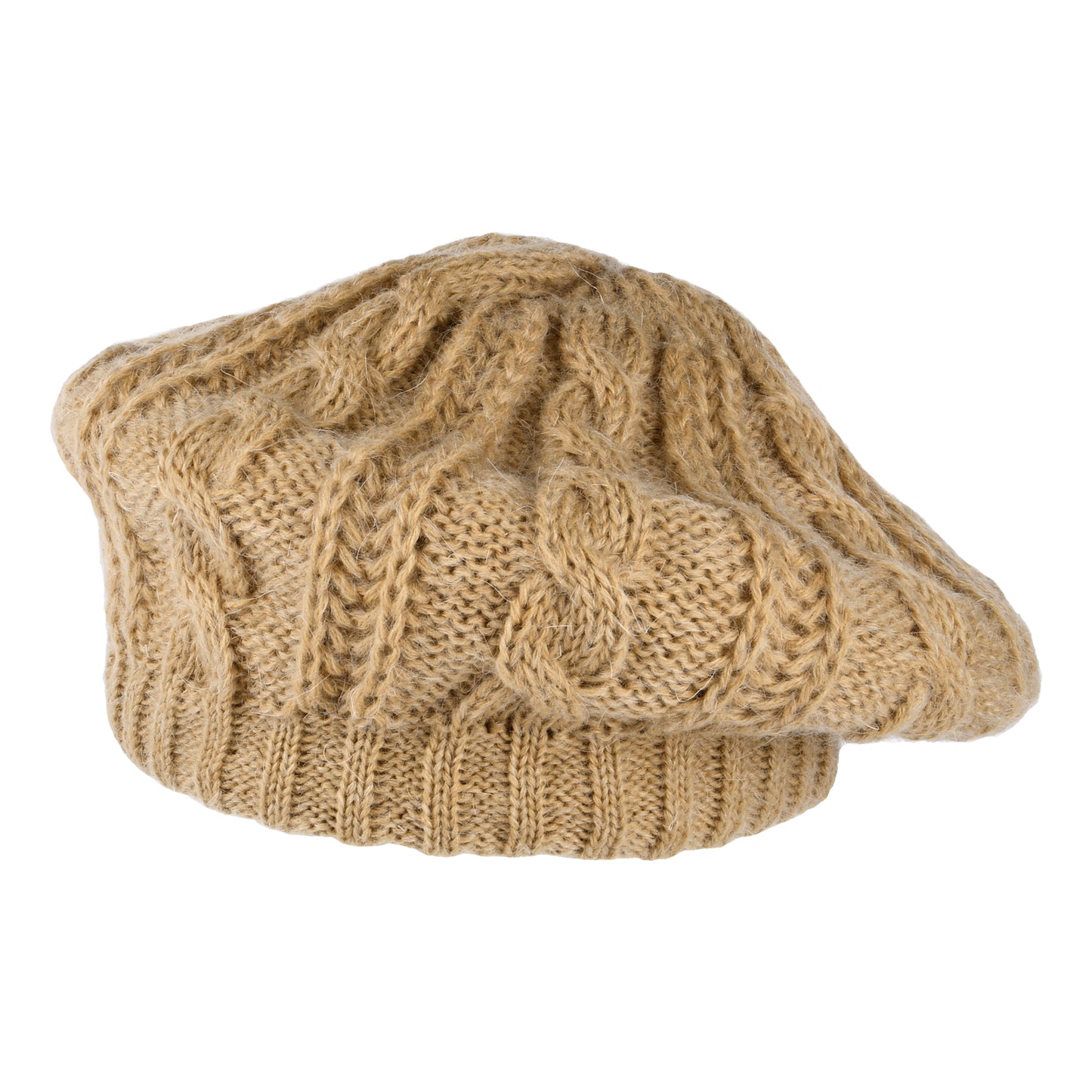 Boina Tejido de cable de Whiteley - Camel