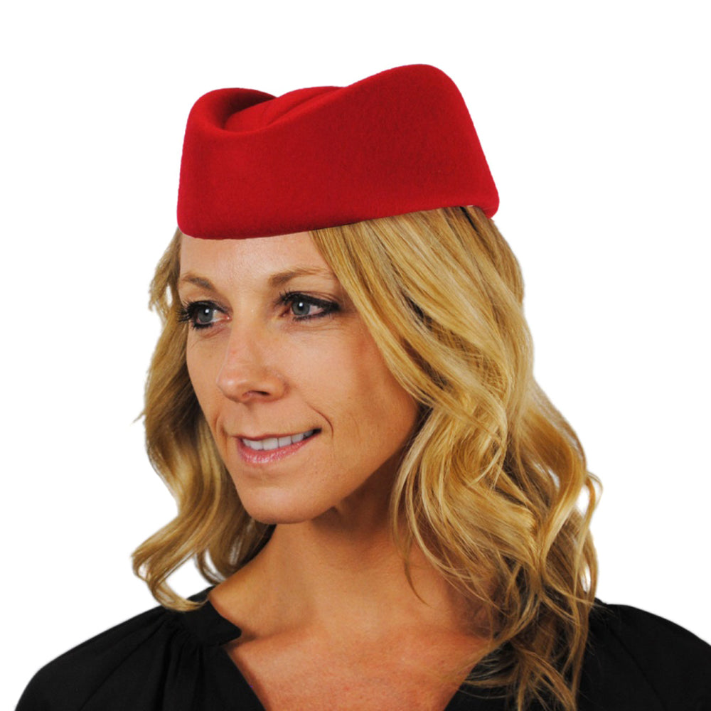 Sombrero Pillbox azafata de sur la tête - Rojo