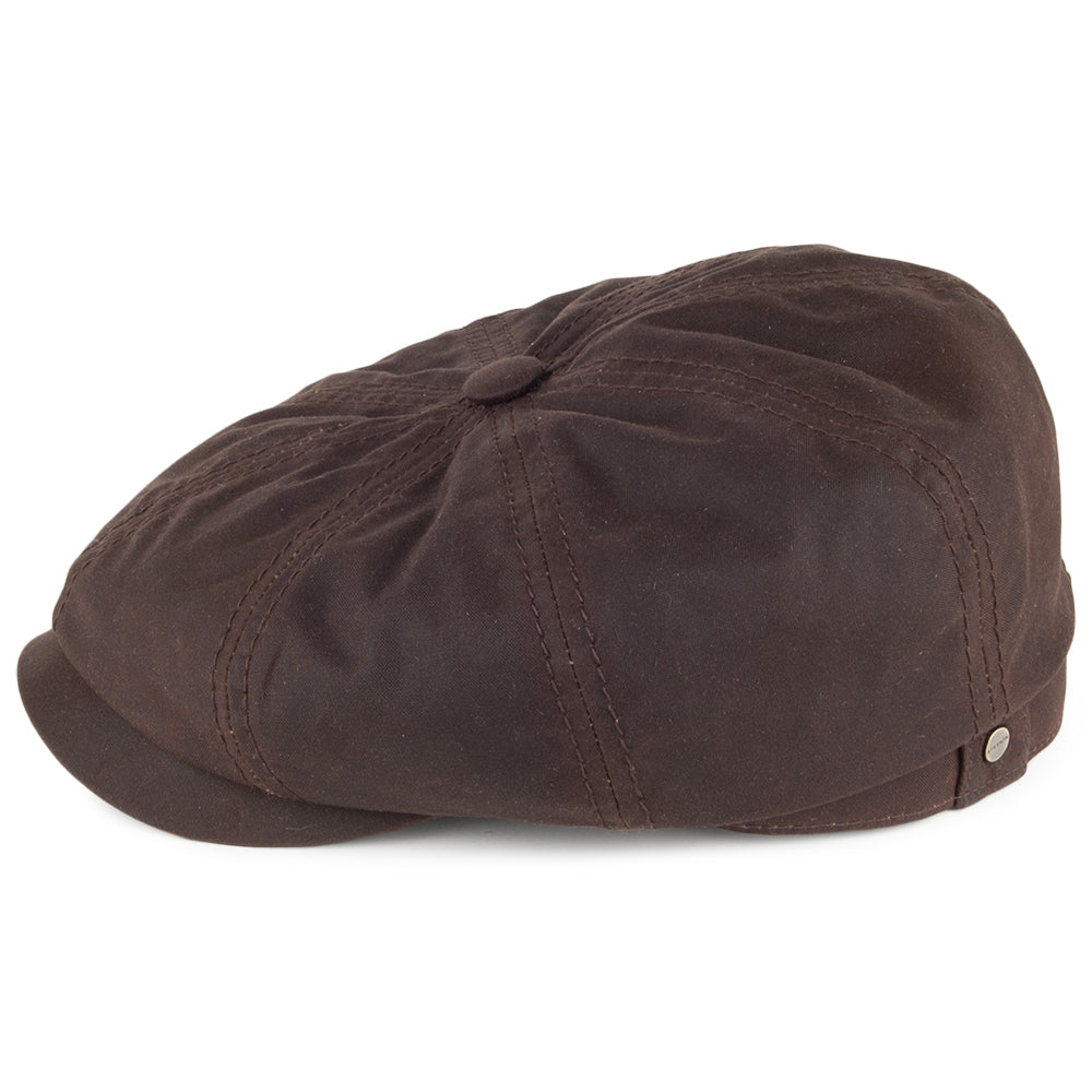 Gorra Newsboy Hatteras de algodón encerado de Stetson - Marrón